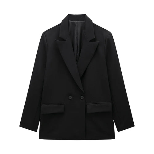 Blazer oversize cruzado de mujer en color negro - Alva Montiel